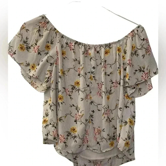 Off-the-shoulder floral crop top - Picture 4 of 4